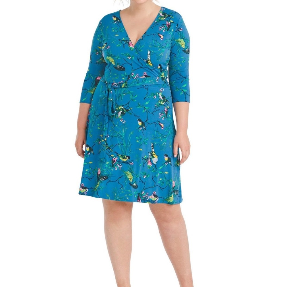 Leota Chirp Print Perfect Faux-Wrap Dress  1L